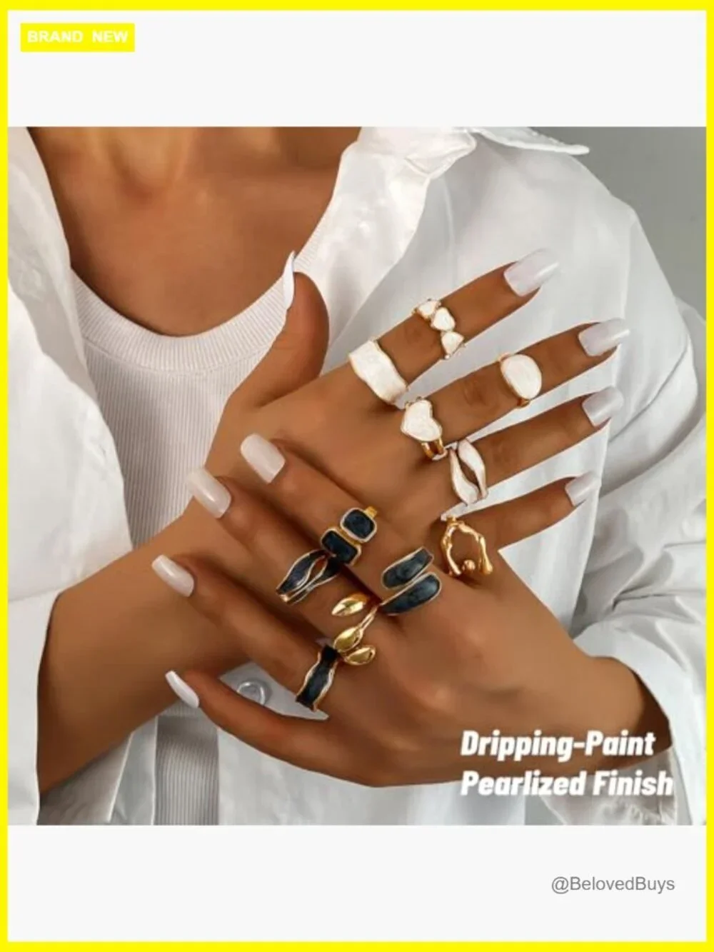 Dainty Stackable Rings Set for Women, 16-Piece, Adjustable Open Design, Trendy